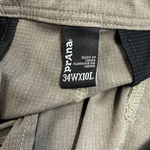 Prana Hybridizer Sage Green Rip Stop Flat Front Active Shorts Sz 34 X 10 - Picture 11 of 16